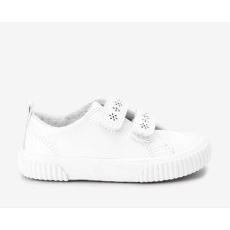 Giày Next trắng và hồng nude quai dập hoa cho bé gái