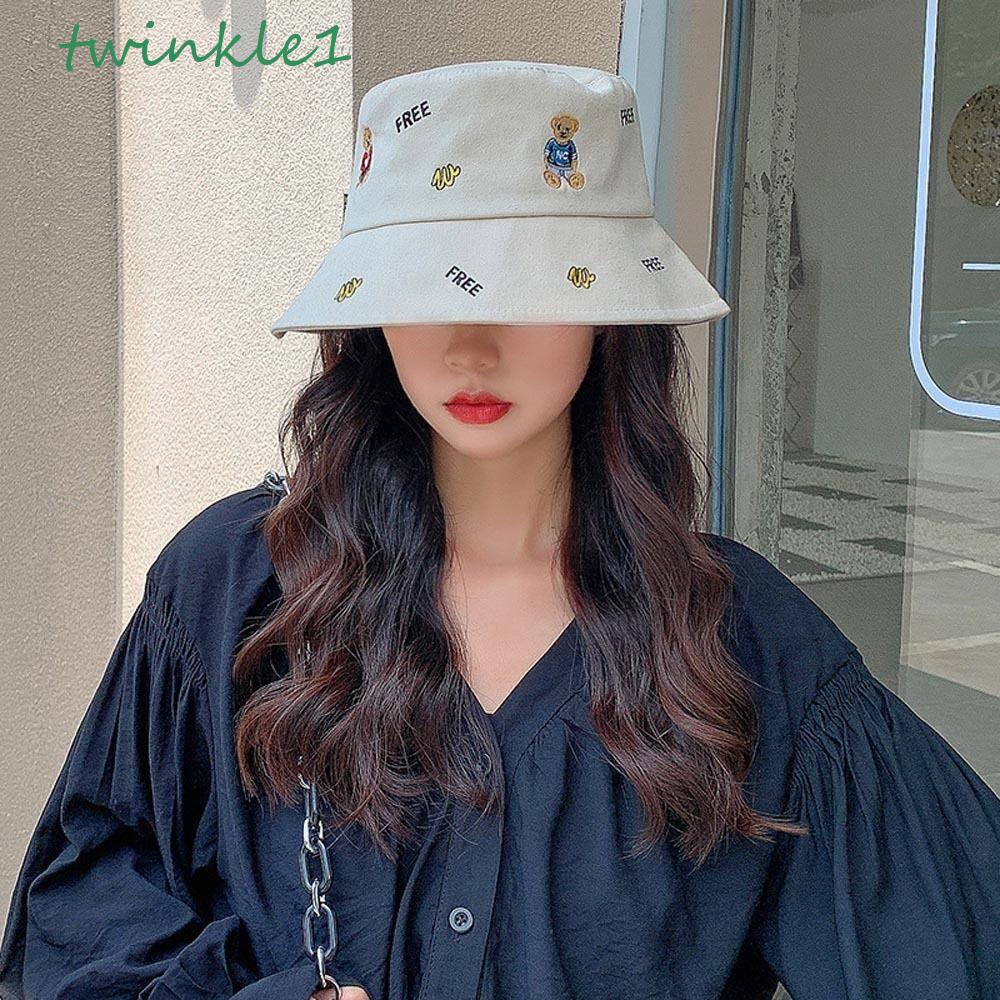 Nón Tai Bèo Cotton Chống Nắng Họa Tiết Chữ Phong Cách Nhật Bản Dễ Thương Thời Trang Mùa Đông Cho Nữ