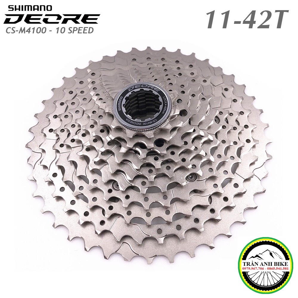 Groupset Mini 4 Món: Tay đề, Củ đề, Líp, Xích xe đạp SHIMANO DEORE M4100 10 Speed