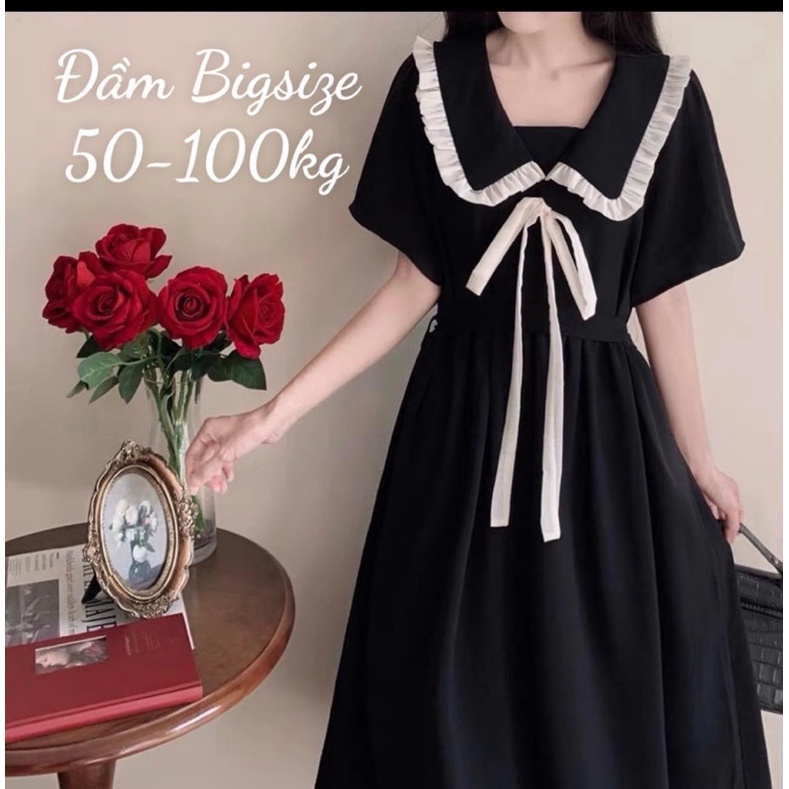 Đầm Bigsize Đầm Dự Tiệc Giá Rẻ Xinh Xắn Dáng Dáng Rộng Đẹp Bigsize 50-100kg