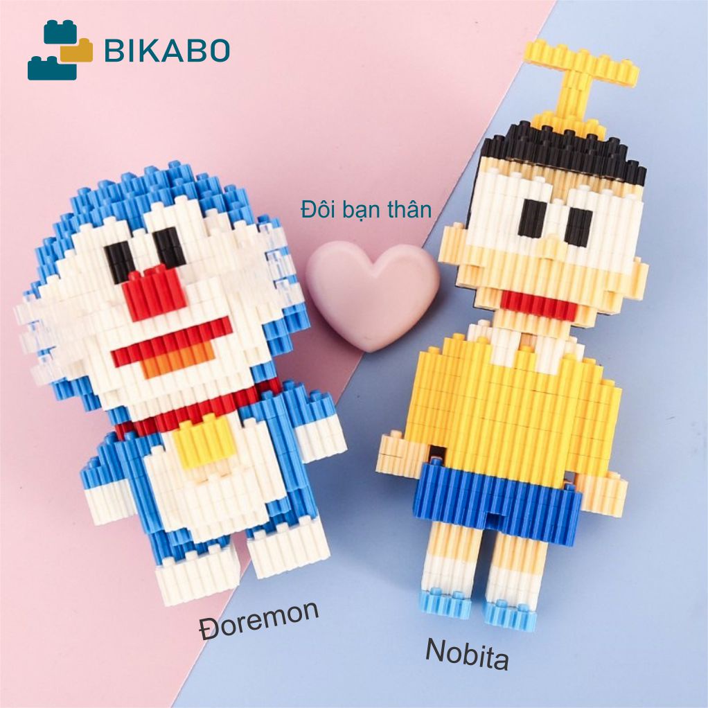 Mô hình lắp ráp doraemon và những người bạn, đồ chơi lắp ráp mô hình doraemon cho bé 1100 chi tiết, BIKABO