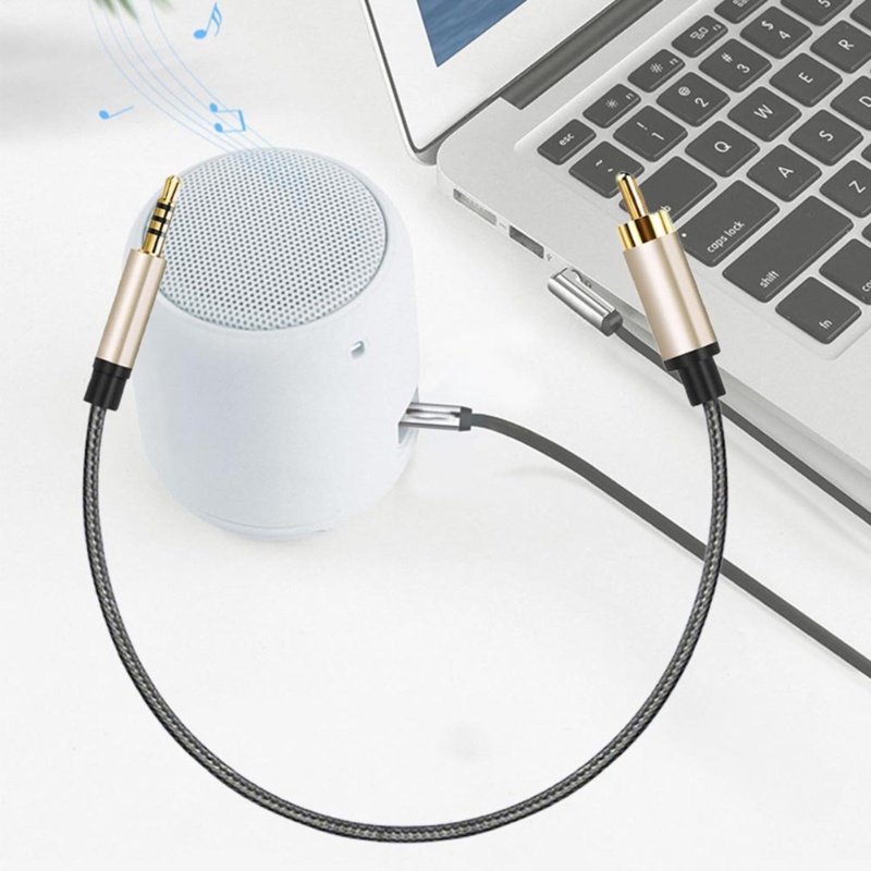 Dây Cáp Âm Thanh Chuyển Đổi Nam RCA Sang 3.5mm RCA Aux Dành Cho Máy Tính Laptop