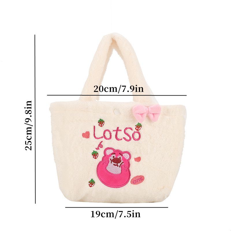 Kawaii Sanrio Cinnamoroll My Melody KT Lotso Embroidery Plush Handbag Shopping Bag Lunch Bag kid gift
