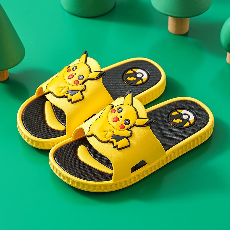 Dép Đi Trong Nhà Tắm Chống Trượt Hình Pikachu Dễ Thương Cho Bé