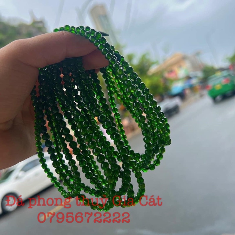 Vòng tay diopside 5A hàng cực đẹp kiểm định