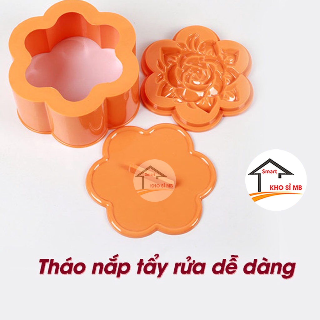 Khuôn xôi hình hoa hồng, hình trái tim nhựa Việt Nhật đủ size, khuôn làm xôi, bánh trung thu tiện lợi kho sỉ mb