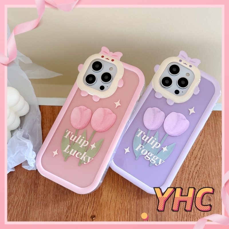 Ốp iPhone Vỏ điện thoại di động của quái vật nhỏ hoa tulip tươi 6 / 6S / 6splus / se / 7 / 7plus / 8 / 8plus / X / xs / xsmax / 11 / 12 / 13 / 14  pro max-6001