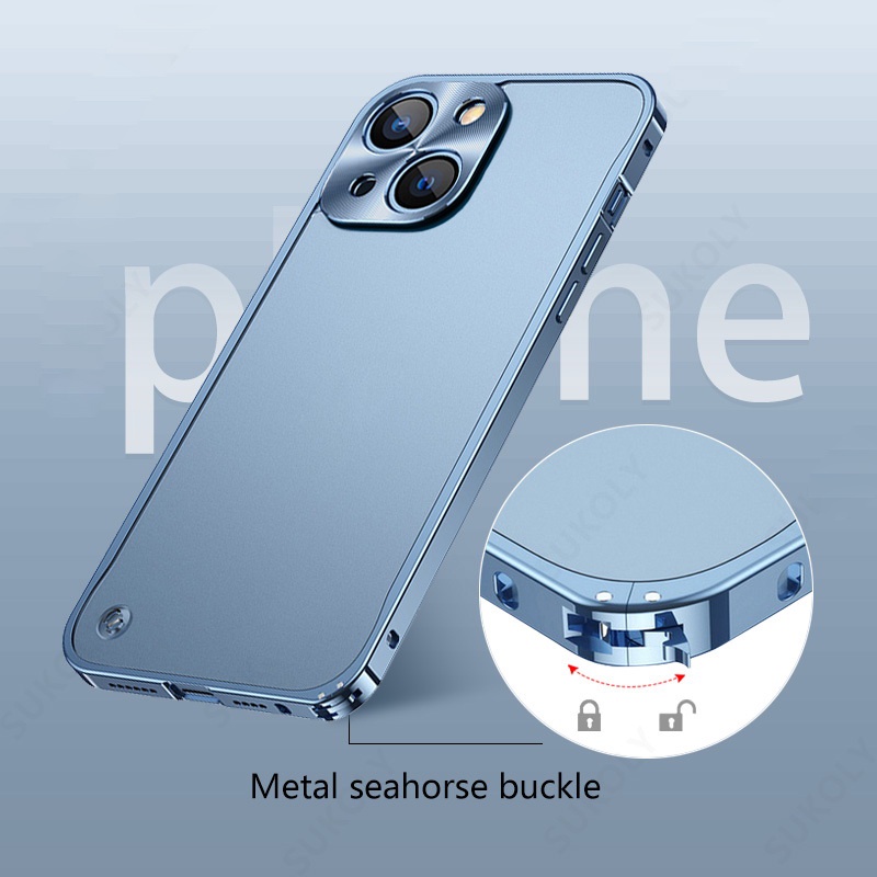 Ốp Điện Thoại Trong Suốt Viền Kim Loại Chống Sốc Cho iPhone 14 13 12 Pro Max