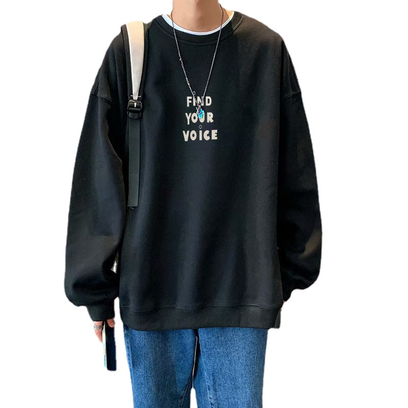 Áo sweater Unisex Cổ Tròn Tay Dài In Chữ Thời Trang Hàn Quốc size Lớn M-8XL