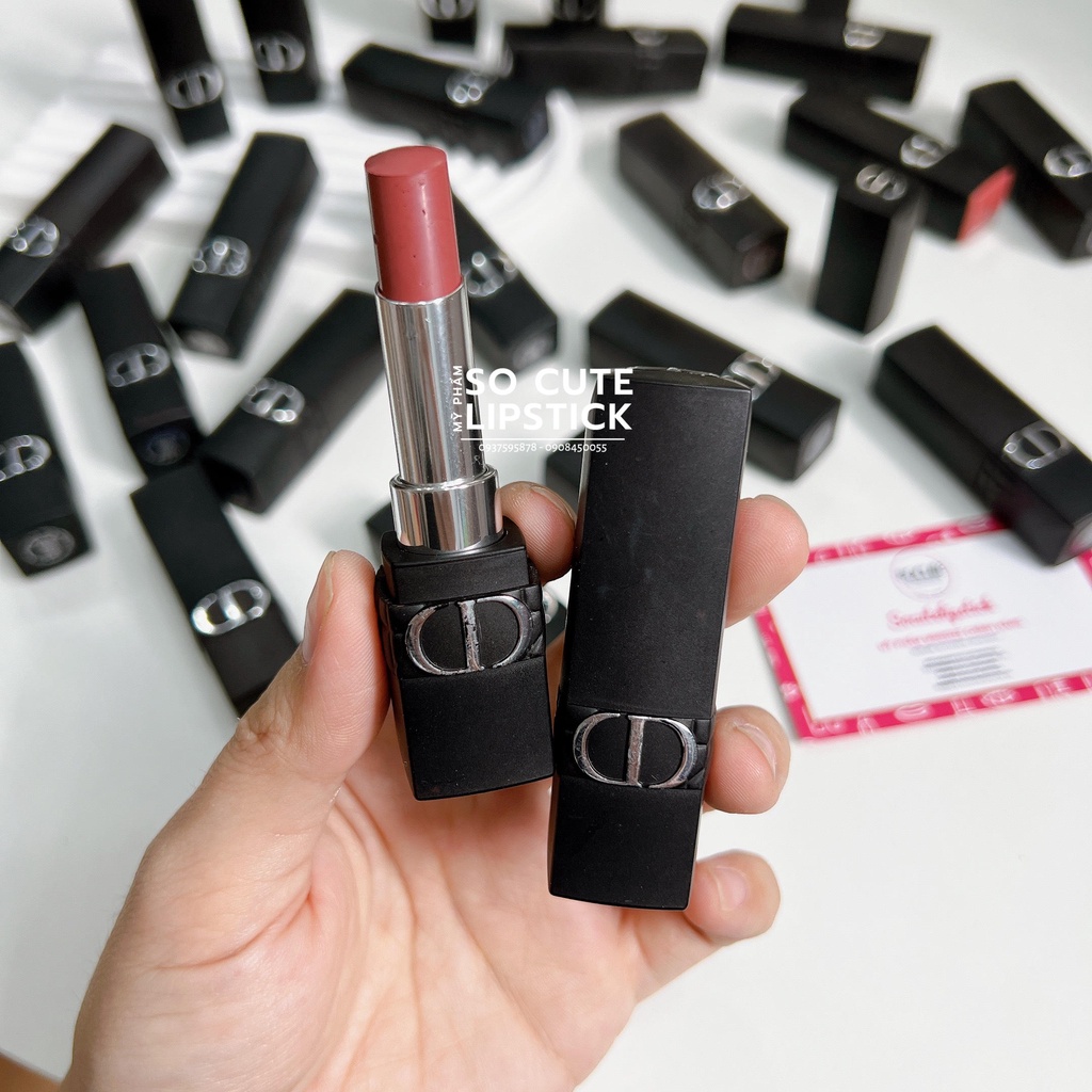 Son Diior Rouge Forever Transfer-Proof Lipstick 100-300-720-505 Fullbox Unbox