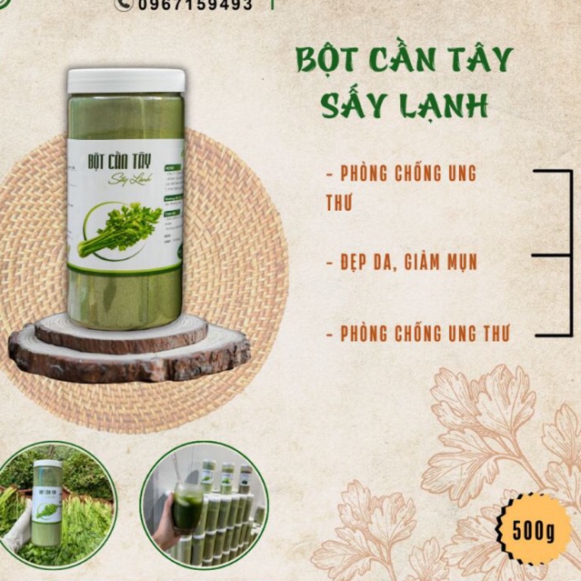 Bột cần tây sấy lạnh nguyên chất, thanh nhiệt giải độc đẹp da