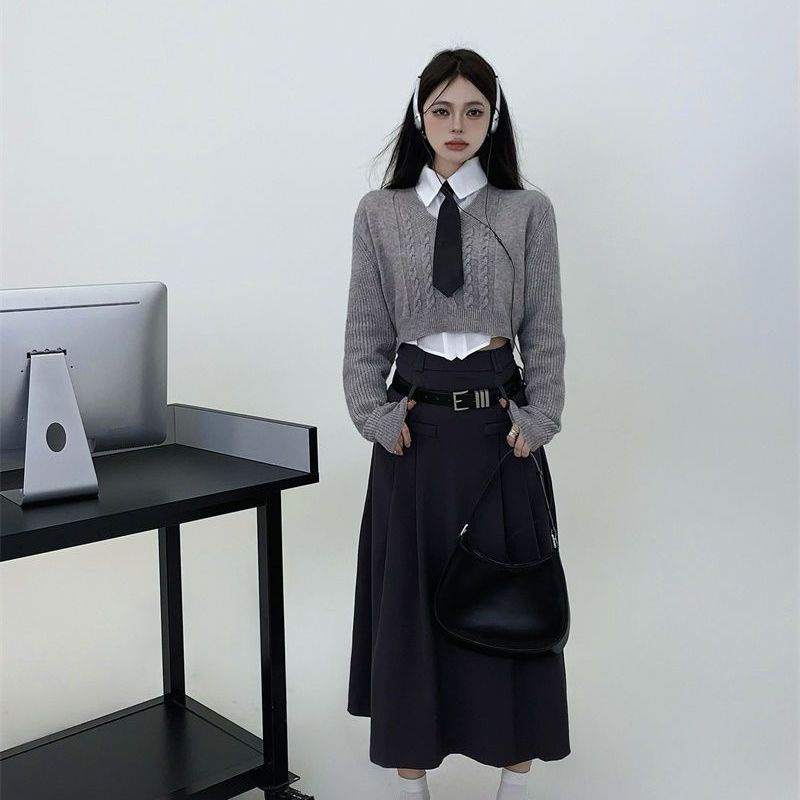 Áo Sweater Tay Dài Cổ Chữ V Dáng Rộng Thời Trang Mùa Thu Phong Cách Hàn Quốc 2022 Cho Nữ