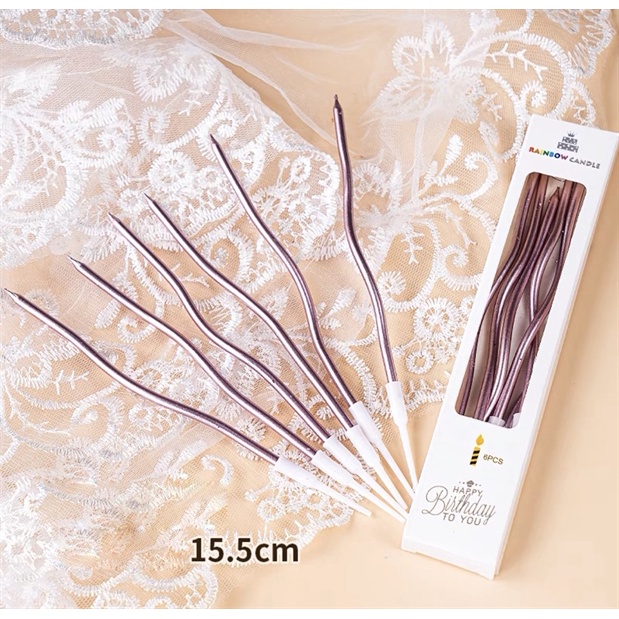 Set vỉ nến xoắn hồng rose