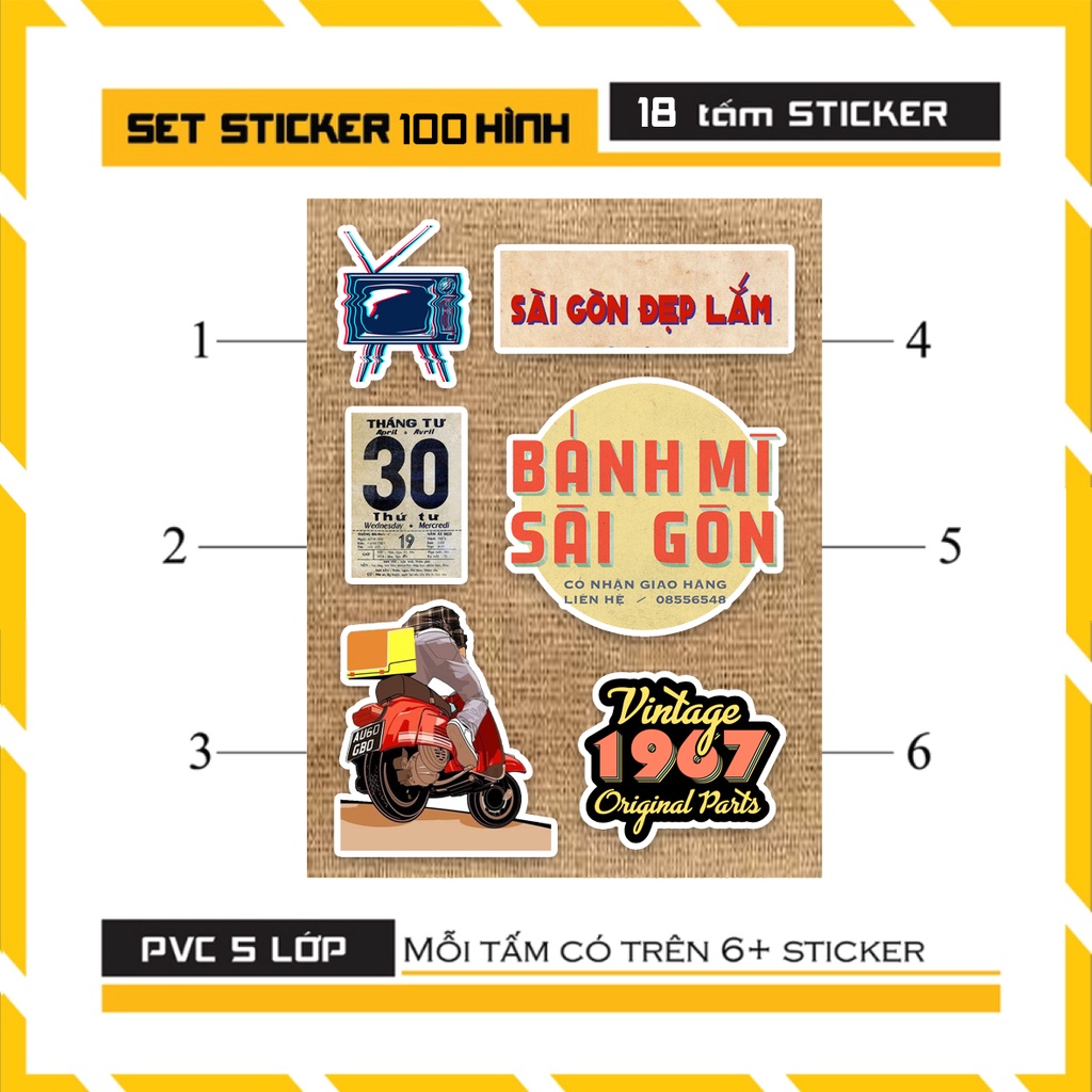 Nhãn Dán Sài Gòn | Sticker Dán Mũ Bảo Hiểm Cắt Sẵn Từng Hình Chống Nước Sản Xuất Tại Azsticker
