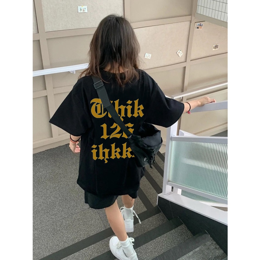 Áo Thun Ngắn Tay Dáng Rộng In Chữ Cá Tính Thời Trang Hàn Quốc