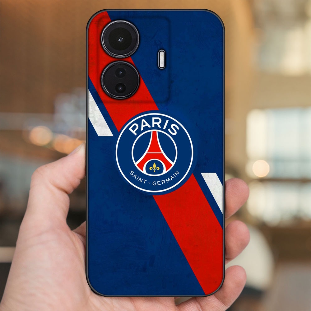 Ốp lưng Vivo S15e viền đen in hình CLB Bóng Đá PSG Paris Saint Germain
