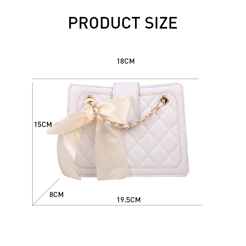 Mischa Túi Đeo Chéo Vai Bằng Da PU Màu Trơn Họa Tiết Hình Thoi Thời Trang