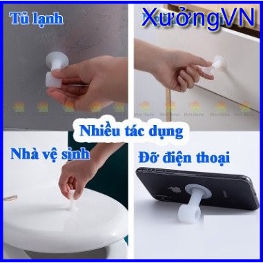 Đệm silicon chặn cửa hút chân không gắn tay nắm cửa chống va đập chống ồn tiện dụng nút chặn cửa đa năng an toàn mềm mai