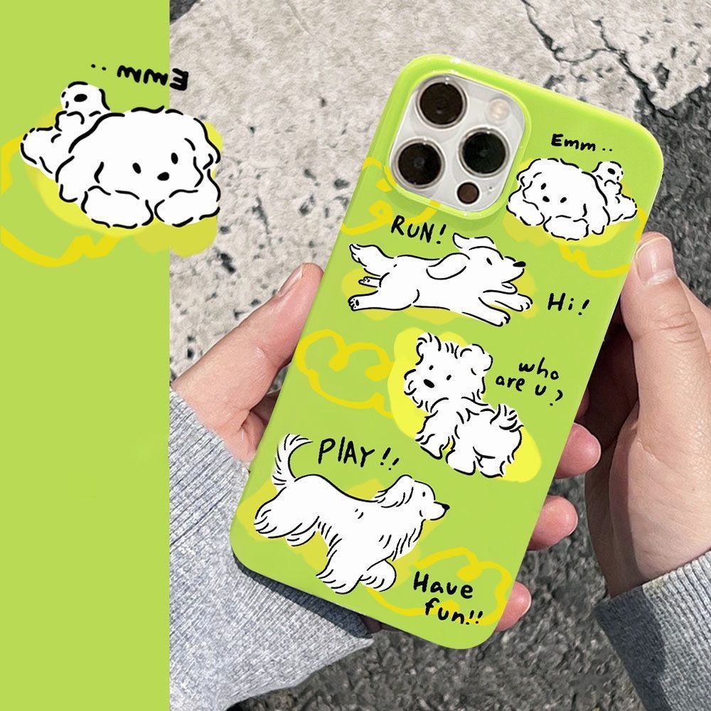 Ốp Điện Thoại TPU Mềm Siêu Mỏng In Hình Cún Hoạt Hình Dễ Thương Cho IPhone 11 12 13 14 Pro Max 14 Plus