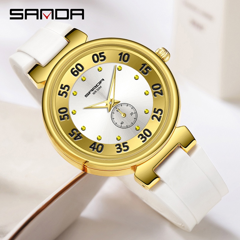 Đồng Hồ Đeo Tay SANDA Chống Thấm Nước Có Hai Kim Phát Quang Sang Trọng SD3212-8