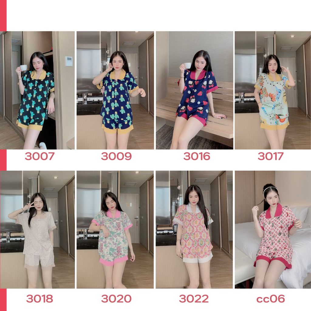 Đồ bộ nữ pijama lụa đùi mango mặc nhà cute VIZUKA