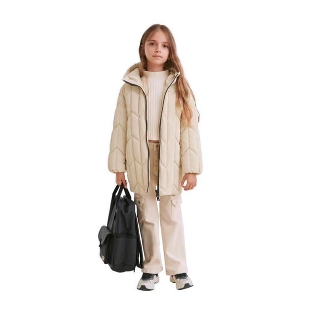 Áo phao Zara trần hoạ tiết xuất dư xịn cho bé gái