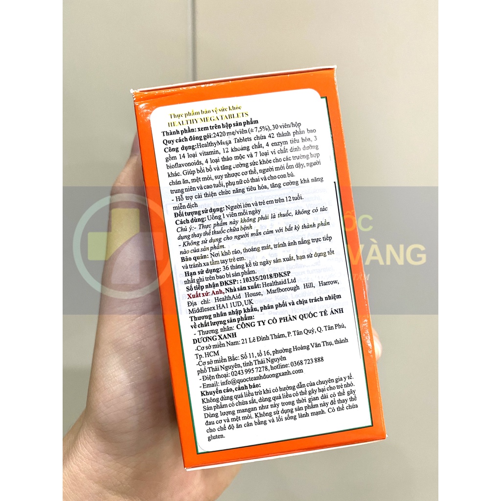 HealthAid Healthy Mega - Bổ Sung Vitamin, Khoáng Chất Giúp Tăng Cường Sức Khỏe