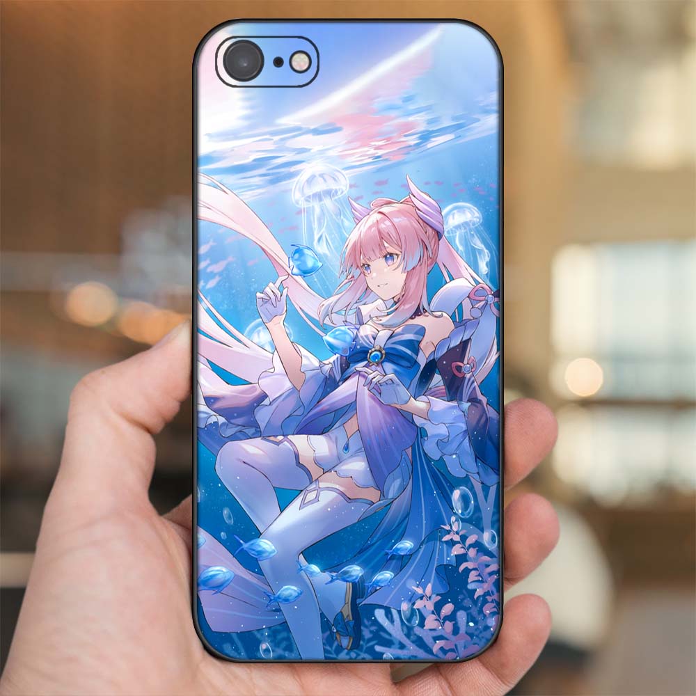 Ốp lưng iPhone 7, 8 dẻo đen cạnh vuông in hình Sangonomiya Kokomi Genshin Impact