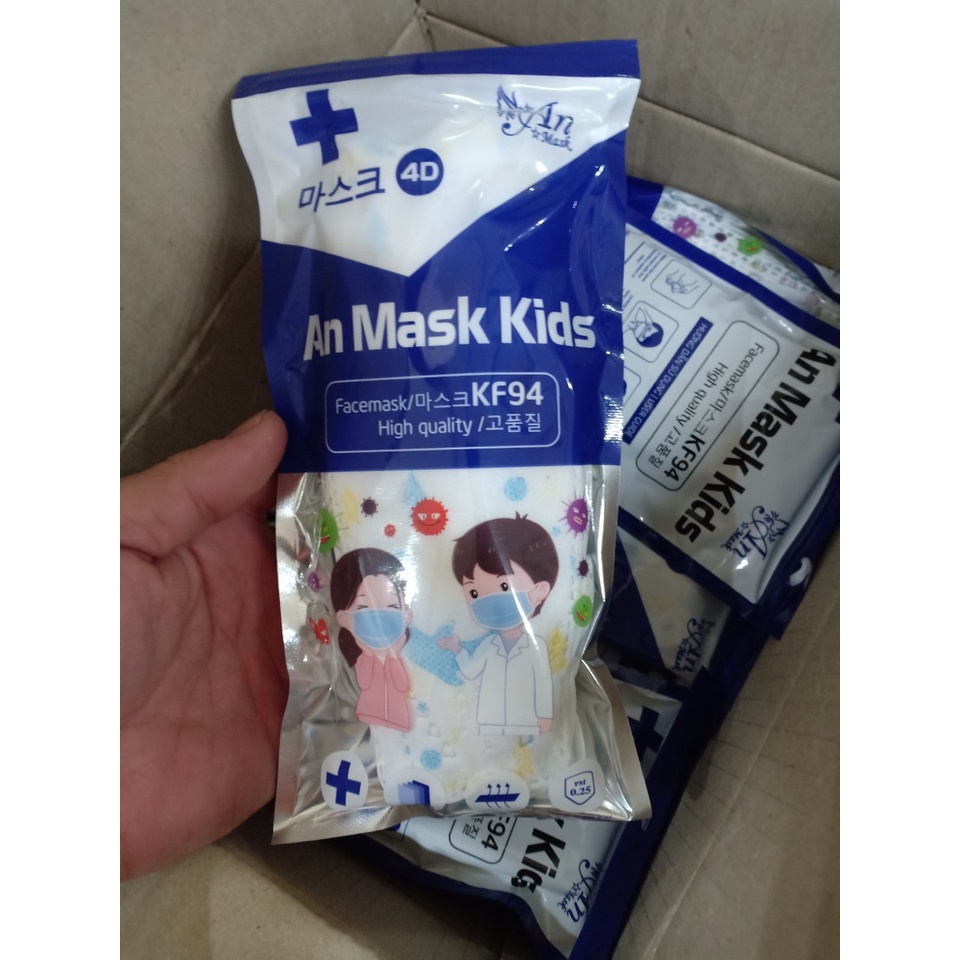 Túi 10 Khẩu Trang Trẻ em 4D In Hoạ Tiết Cho Bé
