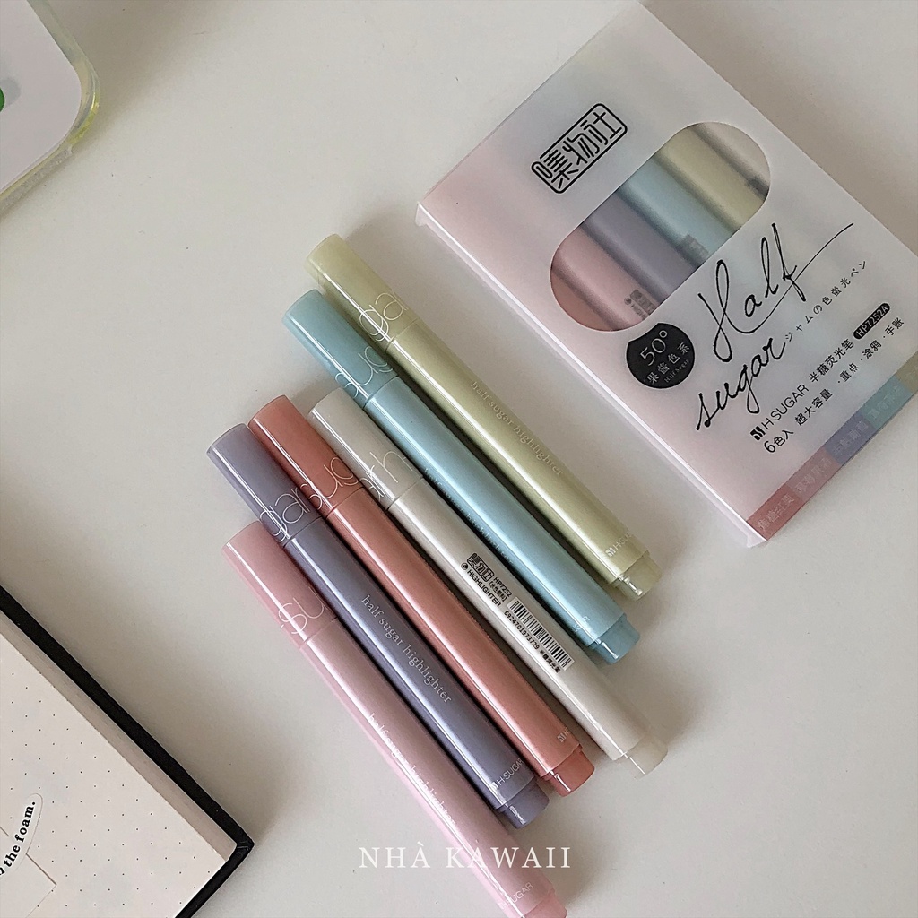 Set 6 bút đánh dấu Half Sugar highlighter