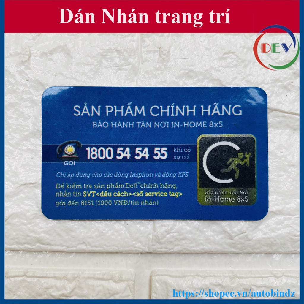Nhãn Dán Dell Trang Trí Laptop Dell - màu Xanh - thay tem nhãn Laptop