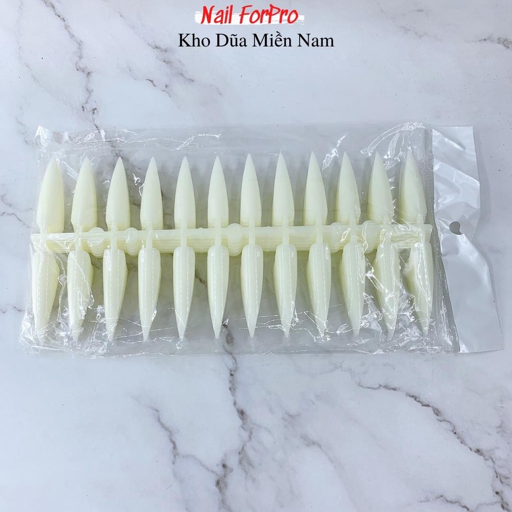 Bịch Móng Phom Nhọn 4 Màu Trắng, Đen, Trong, Đục - Móng Vỉ Tập Trang Trí Sơn Nail