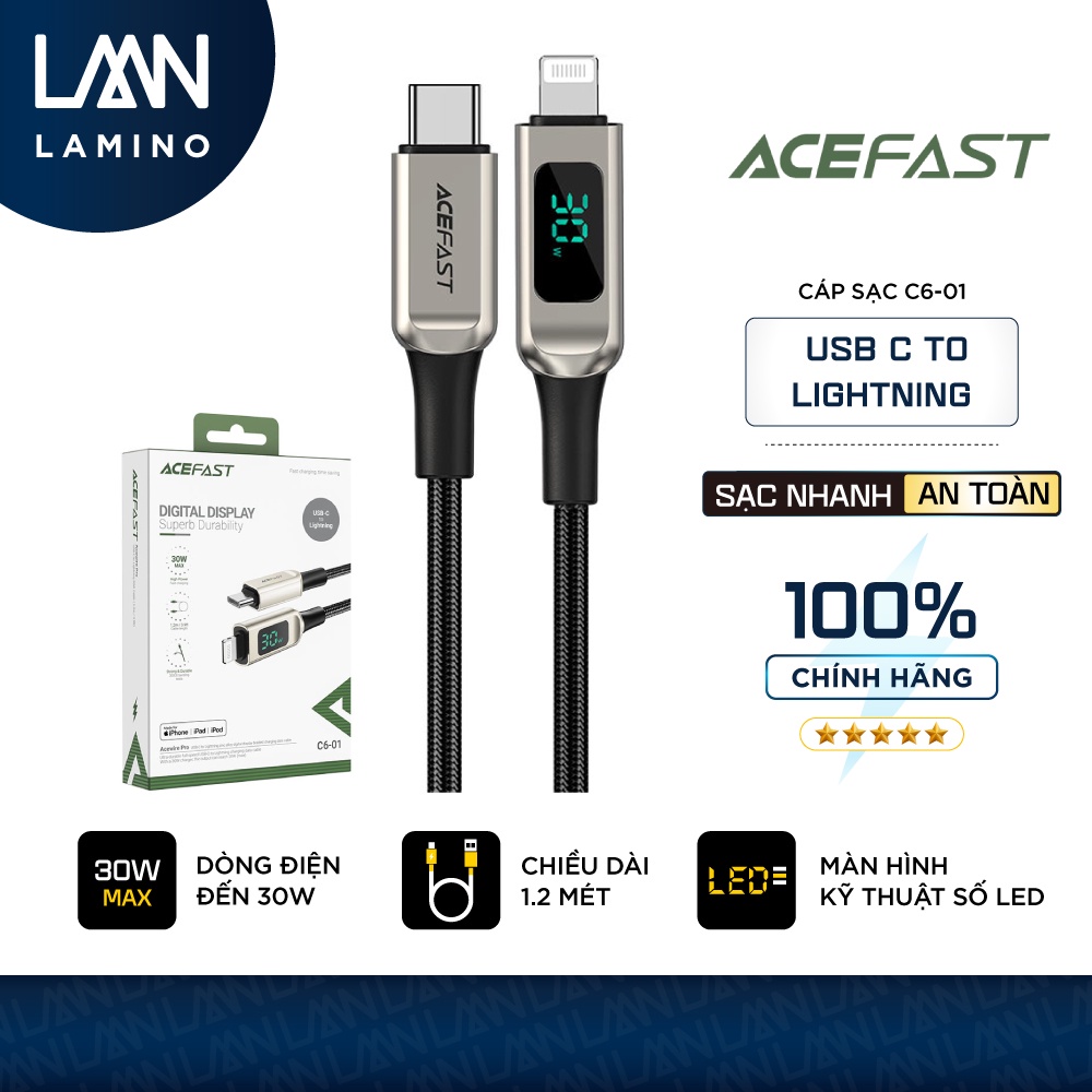 Cáp ACEFAST Type C to Lightning  - C6-01