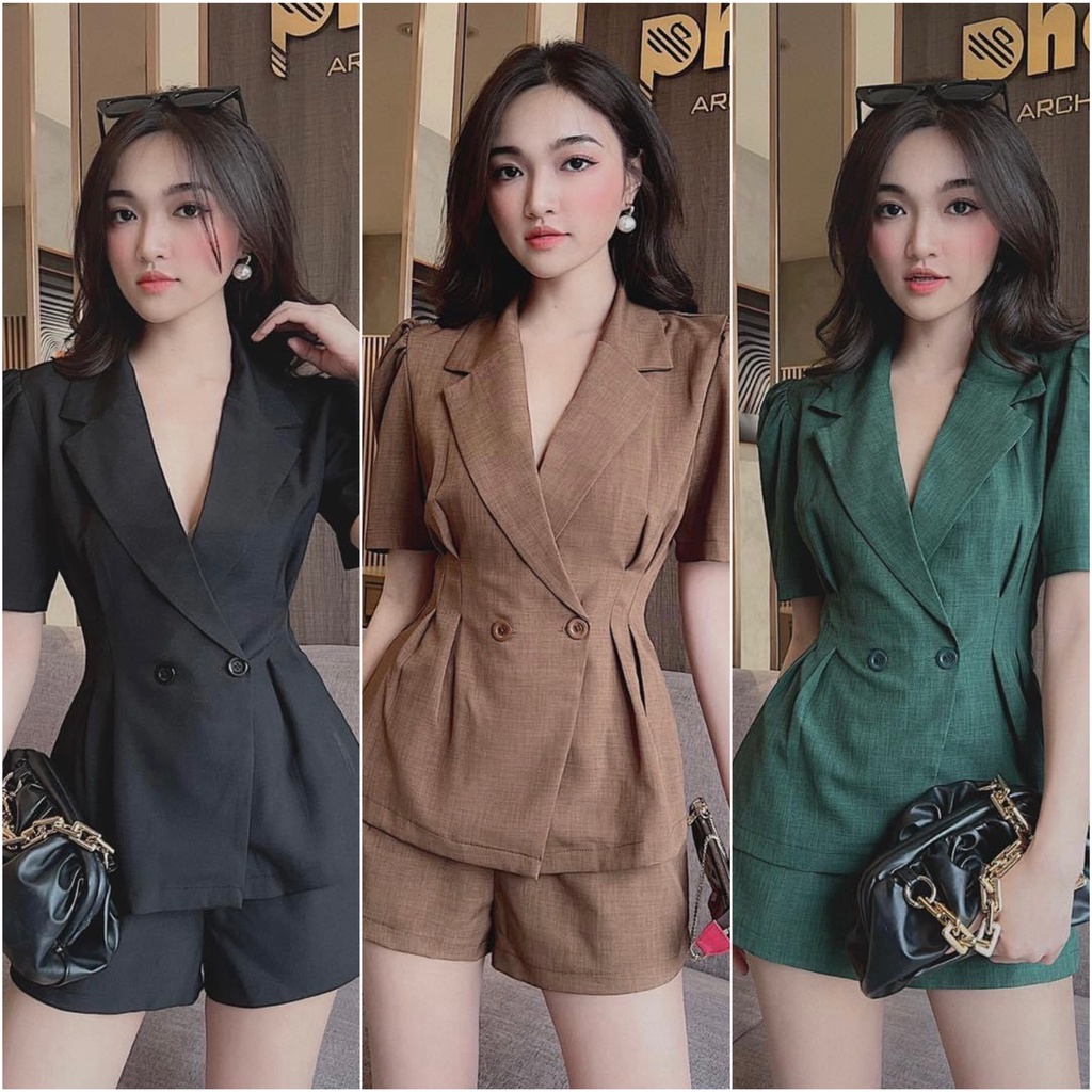 {BigsizeTranPhuong} SET VEST LINEN BỐ QUẦN SHORT
