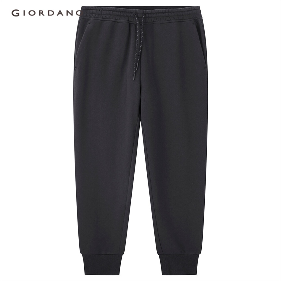 Quần jogger GIORDANO 01112851 thể thao chất liệu lông cừu cực tổng hợp co giãn thời trang cho nam