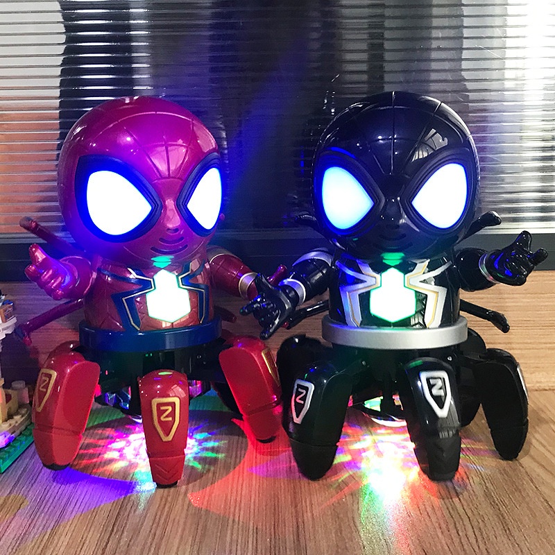 Robot Spiderman nhún nhảy, phát sáng phát nhạc