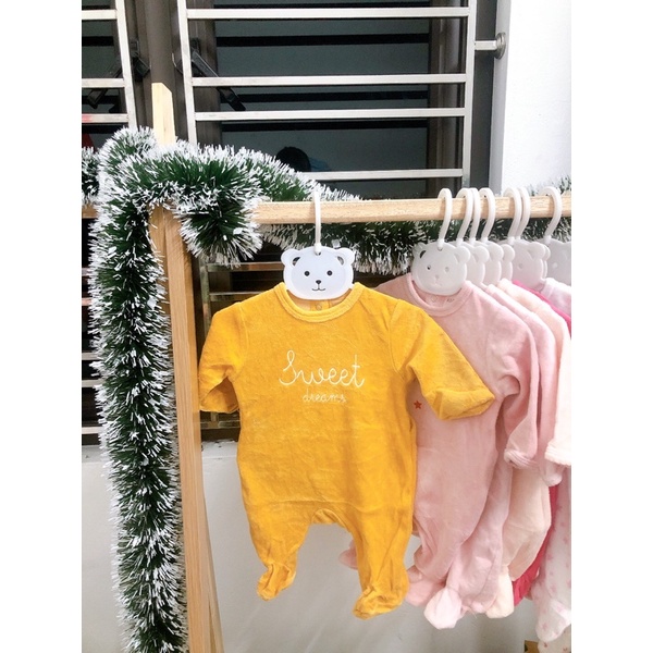 Body nỉ nhung sơ sinh cho bé gái hiệu Tex, Kiabi