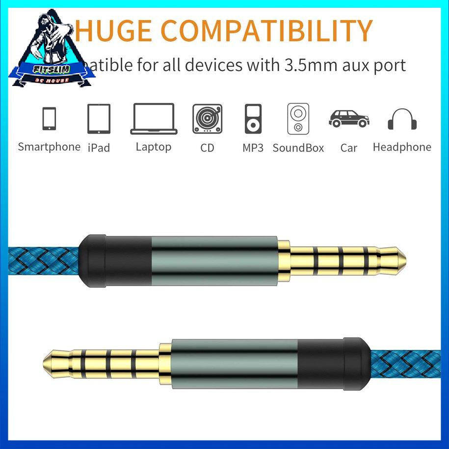 [Fit] Cáp Aux 1.5M/3M 3.5Mm âm thanh Giắc cắm loa [S/17]