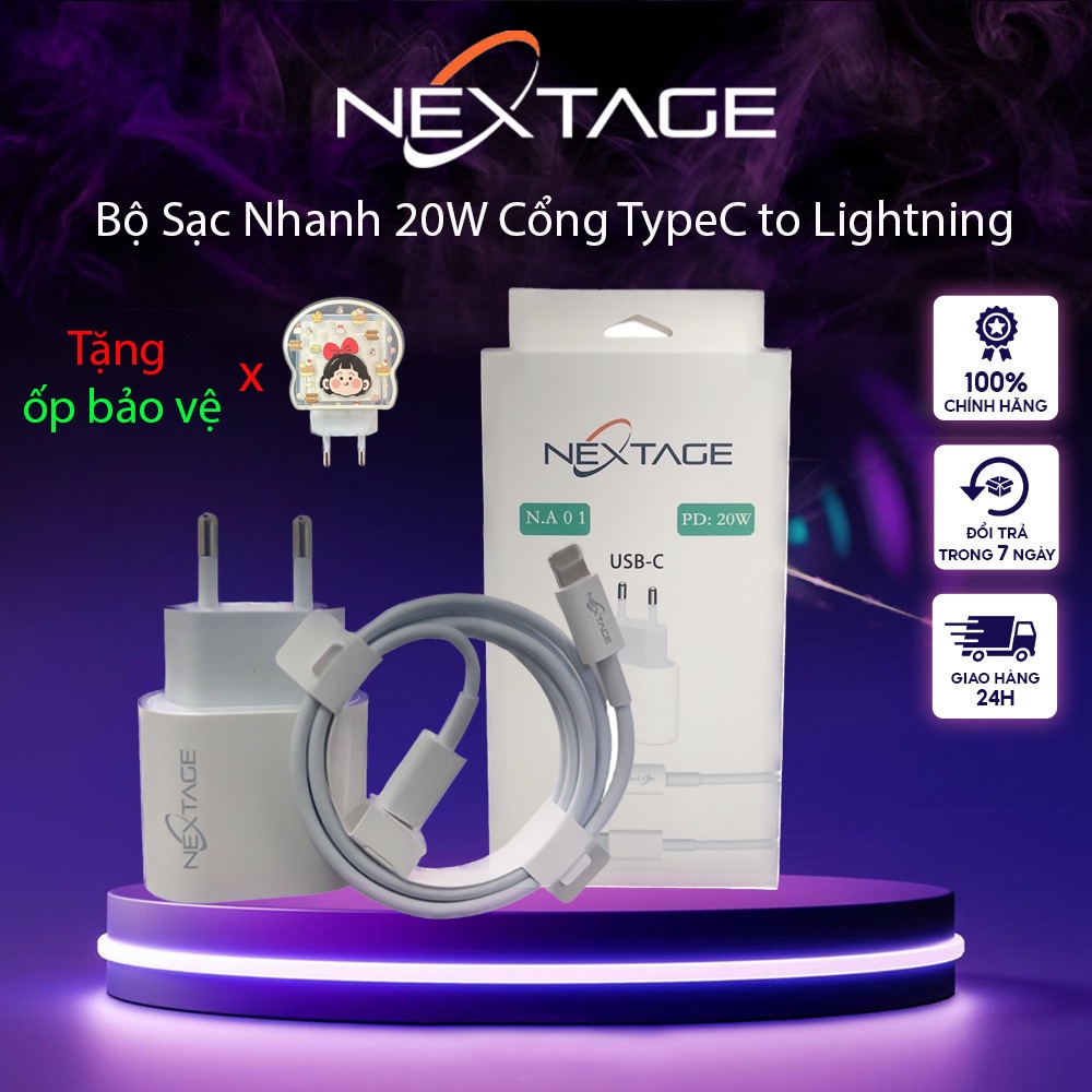 Bộ Sạc Nhanh Cho Điện Thoại, Máy Tính Bảng Chuẩn PD 20W - N.A 01 Bảo Hành 12 Tháng - Chính Hãng NEXTAGE