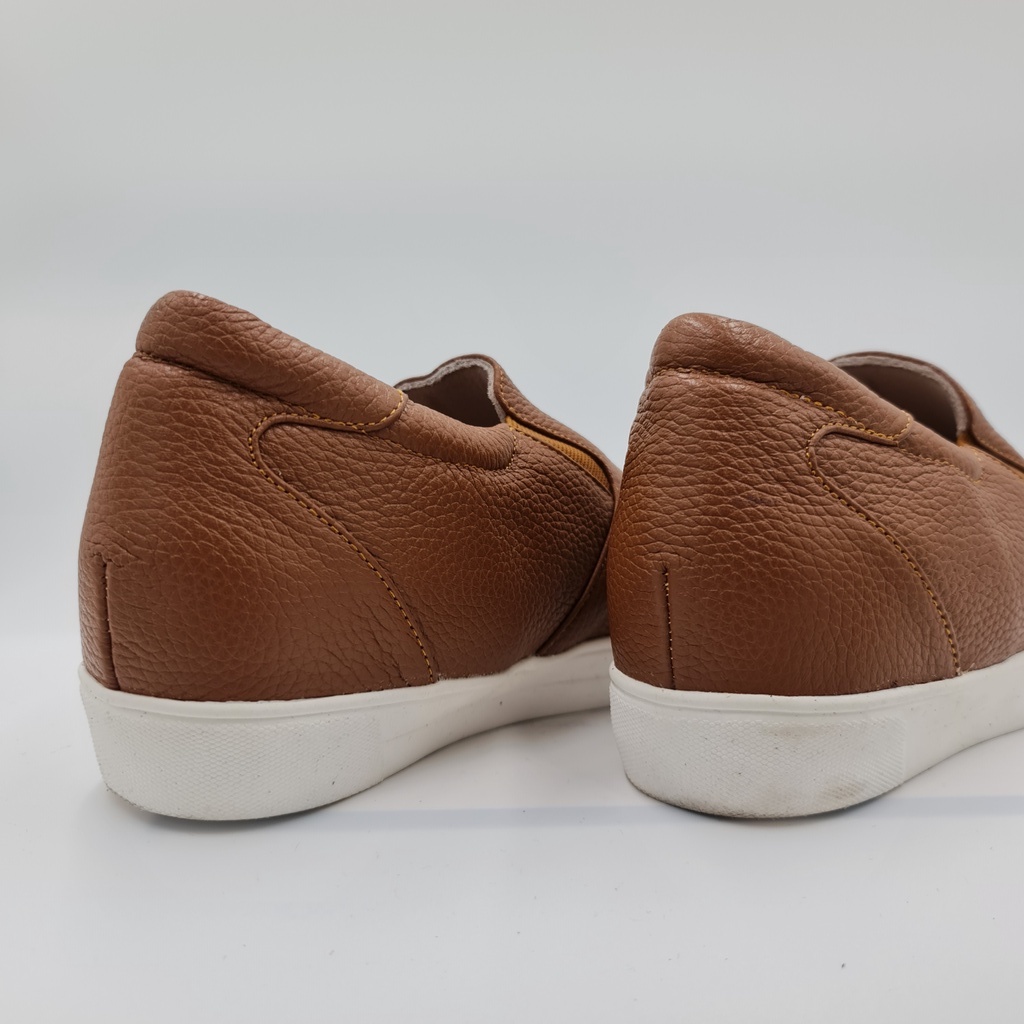 Giày lười nữ, slip on Lunashoes 45101 da bò thật mềm đế cao su cao 5p cực đẹp hack chiều cao giầy trung niên cho mẹ