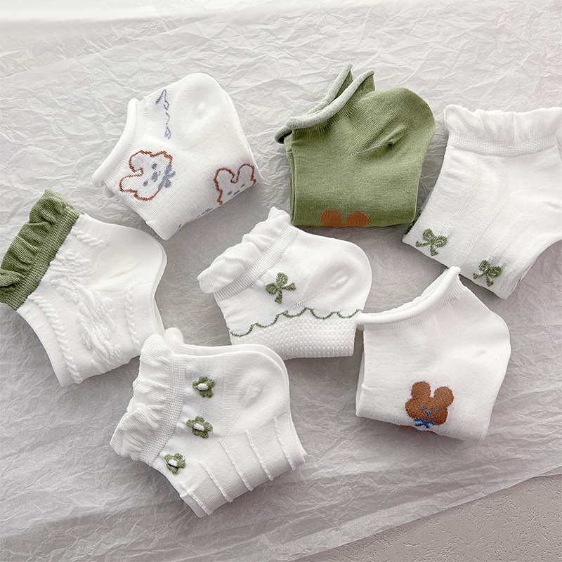 Tất vớ cổ ngắn nữ viền bèo cute xinh xắn - TN01