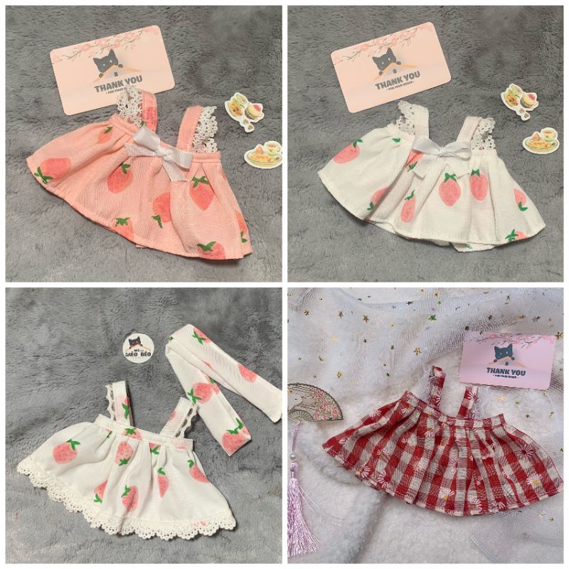 Váy 2 dây cho doll. Tủ đồ Mèo Béo Outfit. Outfit for doll. Quần áo gấu bông