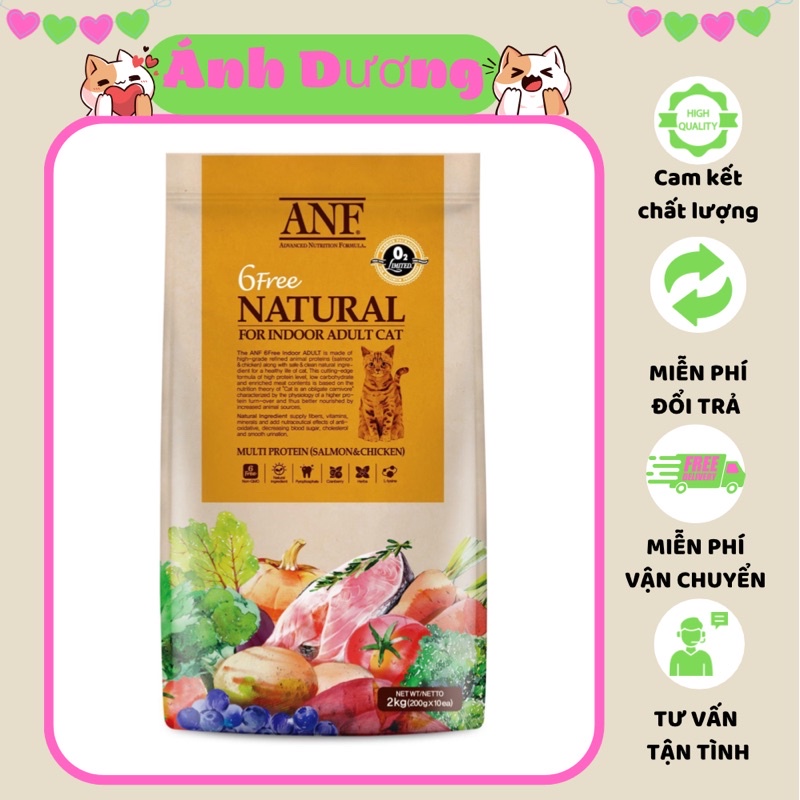 Thức ăn cho mèo Hạt hữu cơ ANF Adult 6Free túi to giá tiết kiệm