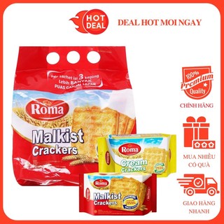 Bánh Quy Roma Malkist Crackers Gói 135G/216G Bánh Quy Giòn Ăn Béo Vị Sữa - Nhập Khẩu Chính Hãng Indonesia