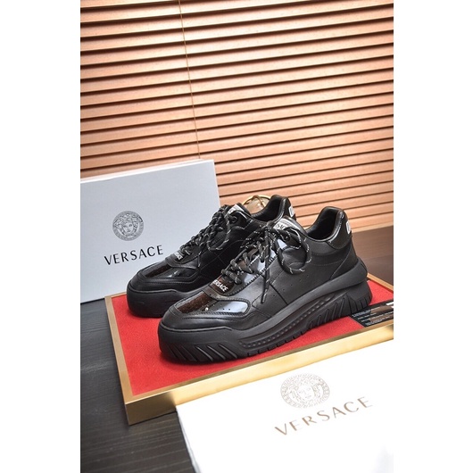 Giày thể thao nam đế cao mẫu mới Versace cao cấp 2 màu đen trắng