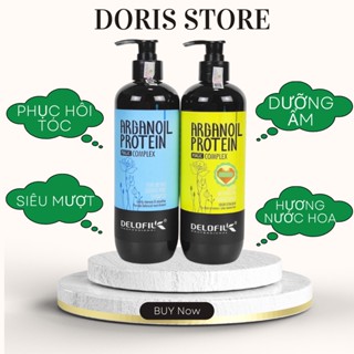 Dầu Gội Xả Delofil Arganoil Protein 500/800ml * 2 Phục Hồi Hư Tổn, Khô Xơ Dưỡng Ấm, Giảm Gãy Rụng Siêu Mượt