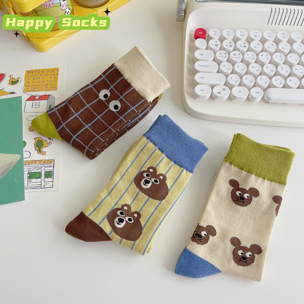 Vớ Mềm In Hình Gấu Hoạt Hình Nhật Bản Dễ Thương Thời Trang Thu Đông Cho Nữ JP5