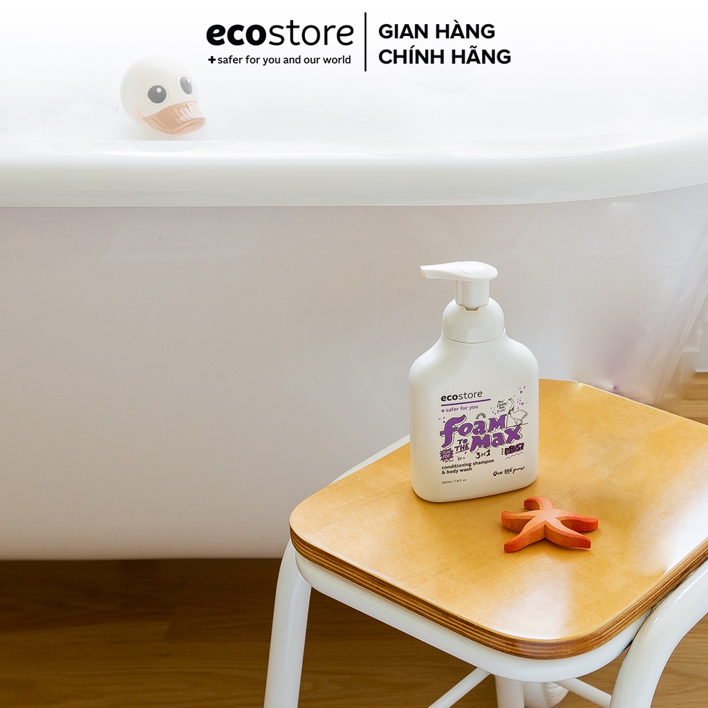 Xà bông tắm gội đa năng 3 trong 1 gốc thực vật ECOSTORE 350ml tạo bọt dịu nhẹ - mềm da - Hương Lê