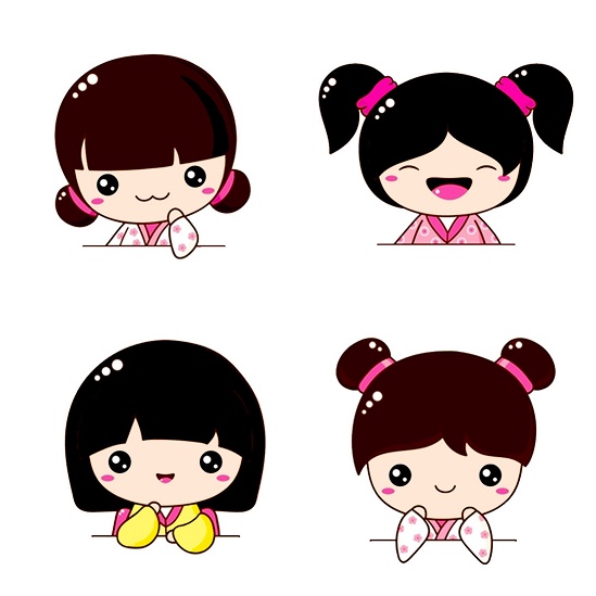 Sticker 4 hình cô bé đáng iu - DÁN Ổ ĐIỆN