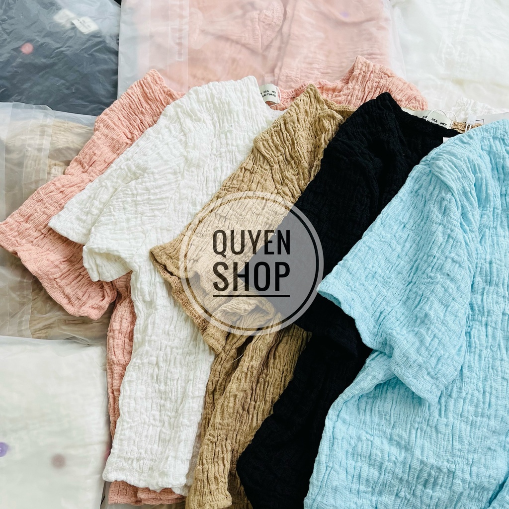 Áo Thun Croptop Nút Nữ Chất Xốp Nhiều Màu - QS QUYEN SHOP